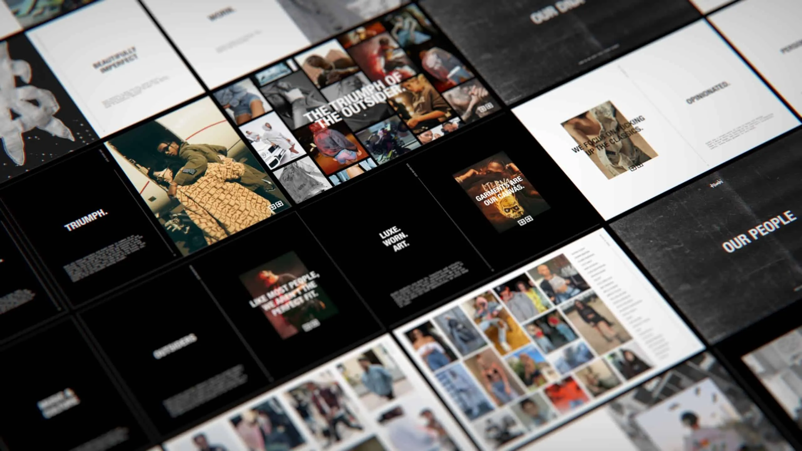 An image of multiple pages of the Ksubi brand style guide document